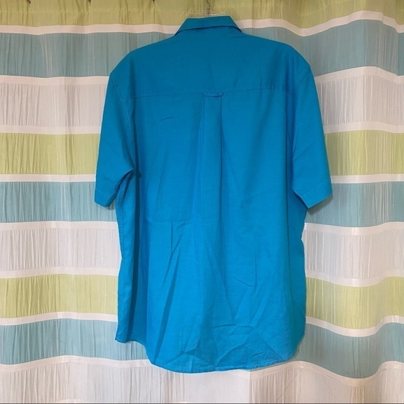 Club Room Short Sleeve Teel Blue Shirt Sz Medium - Picture 8 of 9